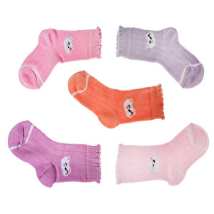 Kız Bebek 5'li Soket Çorap Renkli