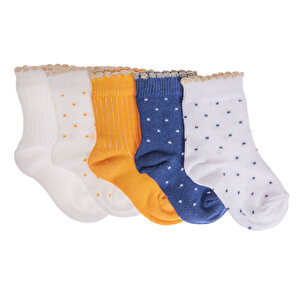 HelloBaby 5li So, Beyaz Baskılı, 0-6 Ay