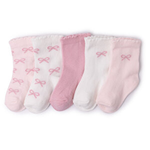 HelloBaby 5'li Soket Çora, Pudra, 0-6 Ay