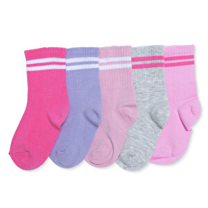 HelloBaby 5'li Soket Çora, Pembe, 0-6 Ay