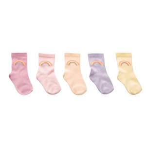 HelloBaby 5'li Soket Çora, Pembe, 0-6 Ay