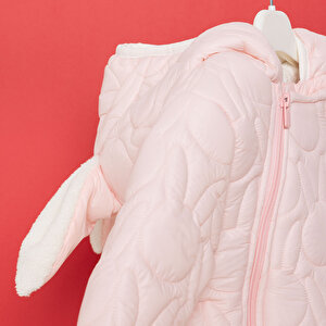 Kız Bebek Astronot Tulum Polyester Kapüşonlu Yaka Uzun Kol Patikli Paça