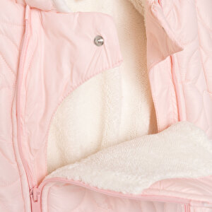 Kız Bebek Astronot Tulum Polyester Kapüşonlu Yaka Uzun Kol Patikli Paça