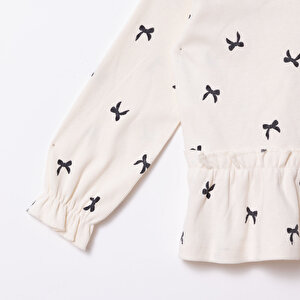 Kız Bebek Bluz - Tayt Düğmeli Uzun Kol Reçme