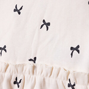 Kız Bebek Bluz - Tayt Düğmeli Uzun Kol Reçme