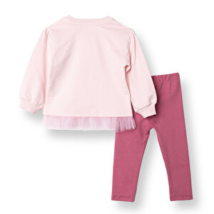 Kız Bebek Bluz - Tayt Enjoy Bear İki İplik Uzun Kol Reçme Paça