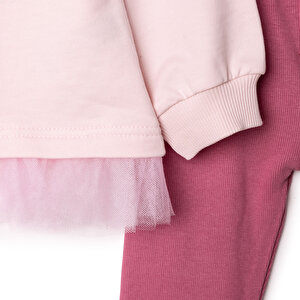 Kız Bebek Bluz - Tayt Enjoy Bear İki İplik Uzun Kol Reçme Paça