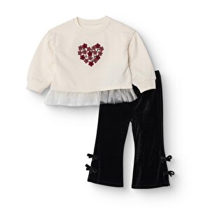 HelloBaby Chic Bluz-Tayt, Ekru, 3 - 6 Ay