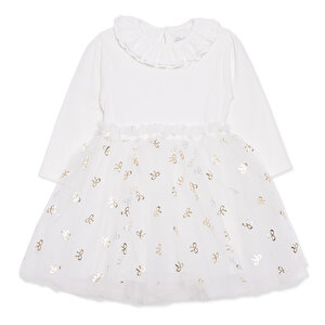 Hafy Baby Chic Elbise, Ekru, 6 - 9 Ay