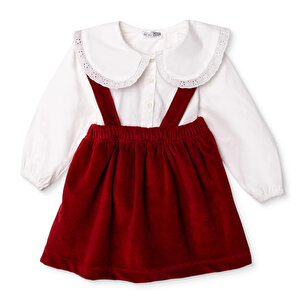 HelloBaby Chic Elbise Ts, Ekru, 6 - 9 Ay