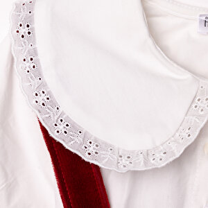 Kız Bebek Chic Kadife Bluz-Etek Bebe Yaka Uzun Kol Kız Bebek Chic Kadife Bluz-Etek Bebe Yaka Uzun Kol