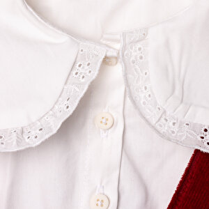 Kız Bebek Chic Kadife Bluz-Etek Bebe Yaka Uzun Kol Kız Bebek Chic Kadife Bluz-Etek Bebe Yaka Uzun Kol