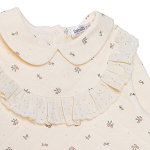 Kız Bebek Cutie Bluz-Pantolon Kapitone Örme Bebe Yaka Uzun Kol Lastikli Paça