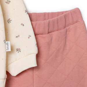 Kız Bebek Cutie Bluz-Pantolon Kapitone Örme Bebe Yaka Uzun Kol Lastikli Paça