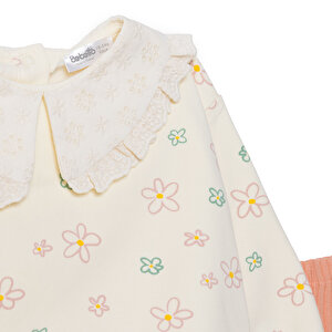 Kız Bebek Cutie Bluz-Tayt İki İplik Bebe Yaka Uzun Kol Ribanalı Paça