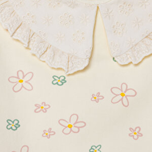 Kız Bebek Cutie Bluz-Tayt İki İplik Bebe Yaka Uzun Kol Ribanalı Paça