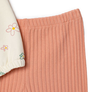 Kız Bebek Cutie Bluz-Tayt İki İplik Bebe Yaka Uzun Kol Ribanalı Paça