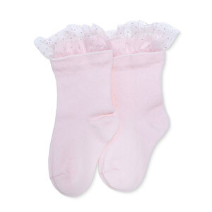 HelloBaby Dantelli Çorap, Pembe, 0-6 Ay