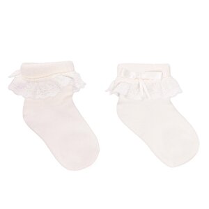 HelloBaby Dantelli Çorap, Ekru, 0-6 Ay