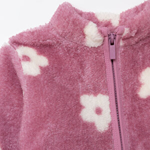 Kız Bebek Enjoy Bear Welsoft Hırka Peluş Bisiklet Yaka Uzun Kol Kız Bebek Enjoy Bear Welsoft Hırka Peluş Bisiklet Yaka Uzun Kol