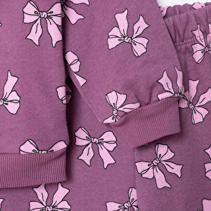 Kız Bebek Eşofman Takımı Bisiklet Yaka Uzun Kol Lastikli