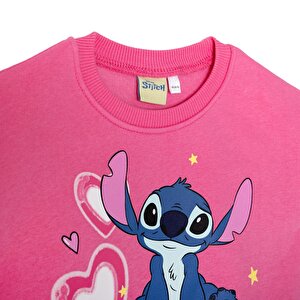 Kız Bebek Eşofman Takımı Şardonlu Üç İplik Bisiklet Yaka Uzun Kol Lastikli Paça