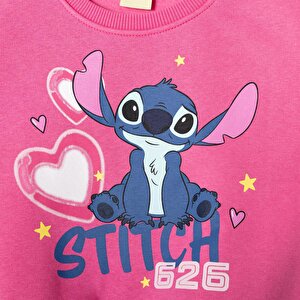 Kız Bebek Eşofman Takımı Şardonlu Üç İplik Bisiklet Yaka Uzun Kol Lastikli Paça