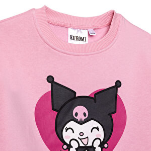 Kız Bebek Eşofman Takımı Şardonlu Üç İplik Bisiklet Yaka Uzun Kol Lastikli Paça