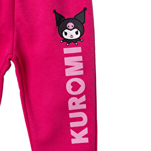 Kız Bebek Eşofman Takımı Şardonlu Üç İplik Bisiklet Yaka Uzun Kol Lastikli Paça