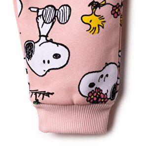 Kız Bebek Eşofman Takımı Üç İplik Bisiklet Yaka Uzun Kol Ribanalı Paça