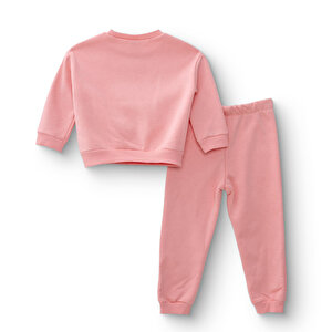 Kız Bebek Eşofman Takımı Üç İplik Bisiklet Yaka Uzun Kol Ribanalı Paça Kız Bebek Eşofman Takımı Üç İplik Bisiklet Yaka Uzun Kol Ribanalı Paça