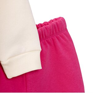 Kız Bebek Eşofman Takımı Üç İplik Bisiklet Yaka Uzun Kol Ribanalı Paça