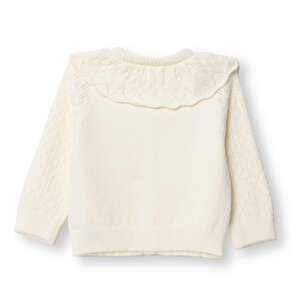 Kız Bebek Floral Teddy Bear Triko Hırka V Yaka Uzun Kol