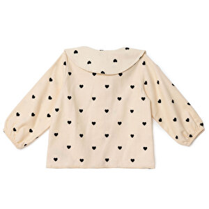 Kız Bebek Gömlek Düğmeli Bebe Yaka Uzun Kol Kız Bebek Gömlek Düğmeli Bebe Yaka Uzun Kol