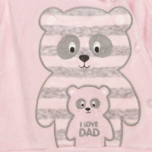 Kız Bebek Kadife Panda Sweatshirt-Yelek-Alt Kız Bebek