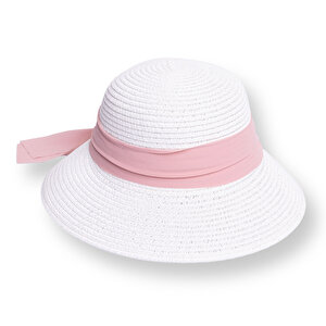 Kız Bebek Kep Model Kurdeleli Hasır Şapka Kız Bebek Kep Model Kurdeleli Hasır Şapka