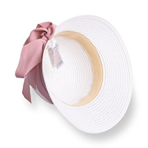 Kız Bebek Kep Model Kurdeleli Hasır Şapka Kız Bebek Kep Model Kurdeleli Hasır Şapka