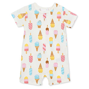 HelloBaby Kısa T, Ekru Baskılı, 3 - 6 Ay