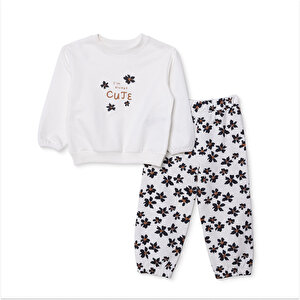 HelloBaby Leopar Eşofman, Ekru, 6 - 9 Ay