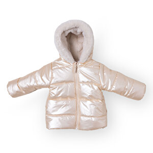 Kız Bebek Mont Çift Taraflı Fermuarlı Uzun Kol