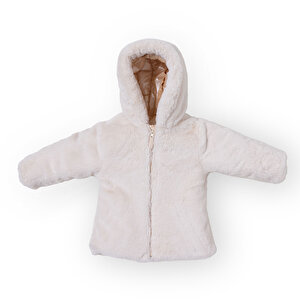 Kız Bebek Mont Çift Taraflı Fermuarlı Uzun Kol