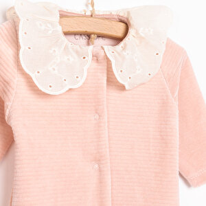 Kız Bebek Patikli Tulum Kadife Örme Kız Bebek Patikli Tulum Kadife Örme