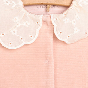 Kız Bebek Patikli Tulum Kadife Örme Kız Bebek Patikli Tulum Kadife Örme