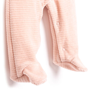 Kız Bebek Patikli Tulum Kadife Örme Kız Bebek Patikli Tulum Kadife Örme