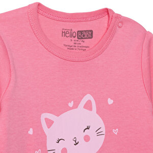 Kız Bebek Patiksiz Tulum İnterlok Bisiklet Yaka Uzun Kol Ribanalı Paça