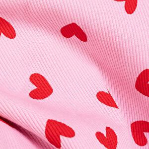Kız Bebek Pijama Takım Kaşkorse Kalp Desen Bisiklet Yaka Uzun Kol Pembe Kız Bebek Pijama Takım Kaşkorse Kalp Desen Bisiklet Yaka Uzun Kol Pembe