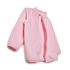 Kız Bebek Polar Hırka Dik Yaka Uzun Kol