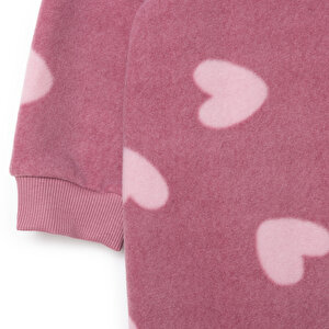 Kız Bebek Polar Patiksiz Tulum Uzun Kol Lastikli Paça