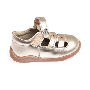 Kız Bebek Sandalet Deri Cırt Cırtlı