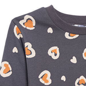 Kız Bebek Sweatshirt Şardonlu Bisiklet Yaka Uzun Kol Kız Bebek Sweatshirt Şardonlu Bisiklet Yaka Uzun Kol